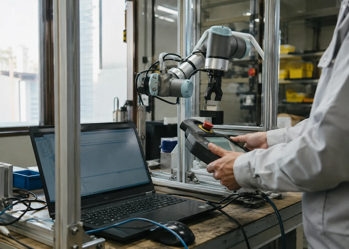 AIとITによる業務自動化を表すロボットアーム